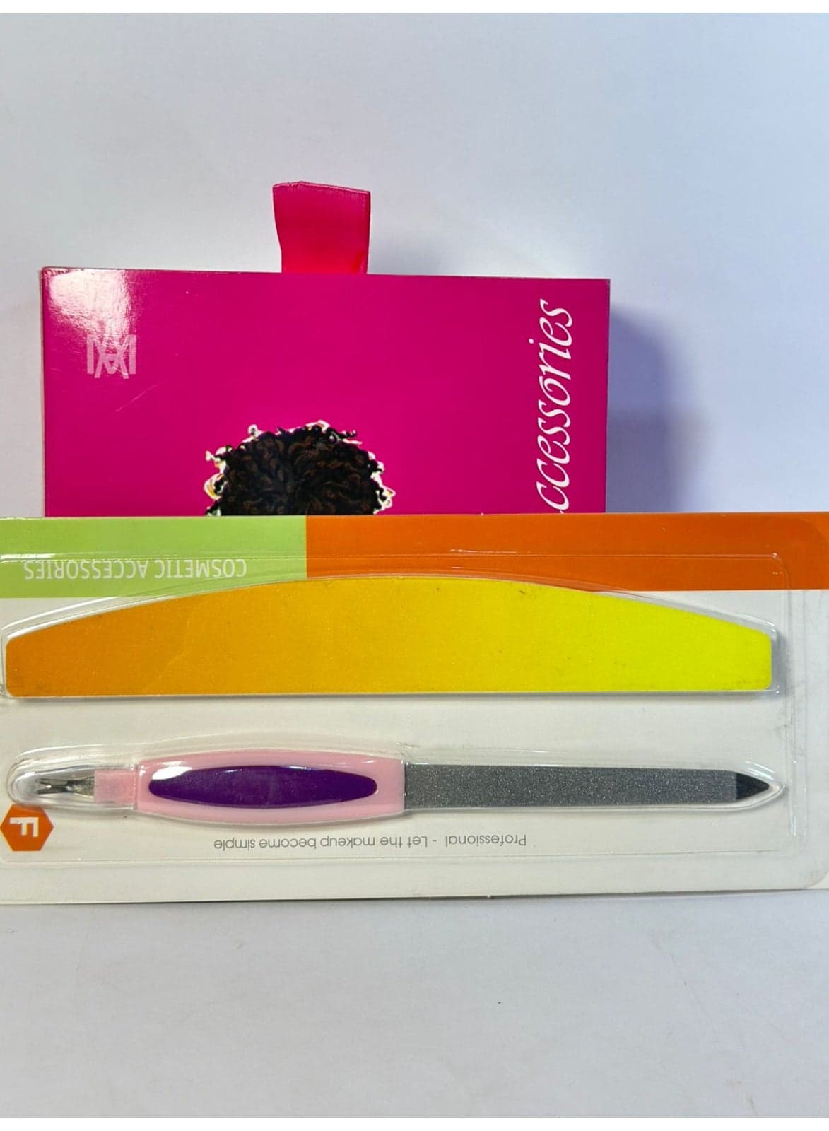 2-In-1 Double Sided Nail File, Buffer, Cuticle Remover, Trimmer, Sanding and Polish Tool + Professional Nail File with Double Sided Sanding - for False Nails 2PCS