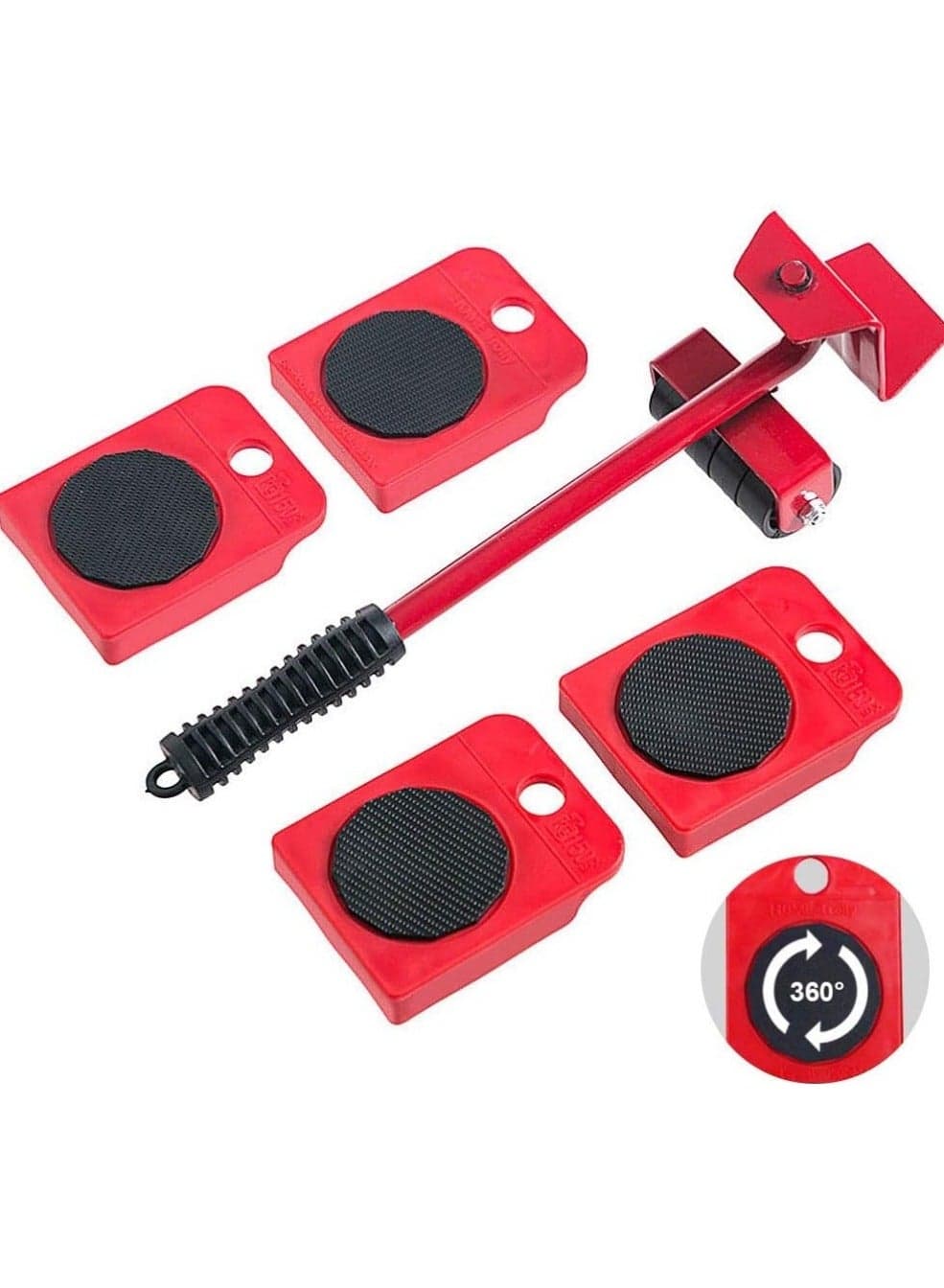 Set of 5 Furniture Lifting Tools with 4 Wheels for Moving Heavy Furniture and Heavy Furniture Moving Base Suitable for Sofas and Refrigerators - Furniture Leg Bases for Moving Heavy Furniture M, with Moving Wheels, Set of 1 Furniture Lifter and 4 Pieces Leg Bases - Furniture Mover and Mover - Furniture Lifting Tools Set - Heavy Duty Furniture Lifter with 4 Sliding Bases for Easy and Safe Movement (2)