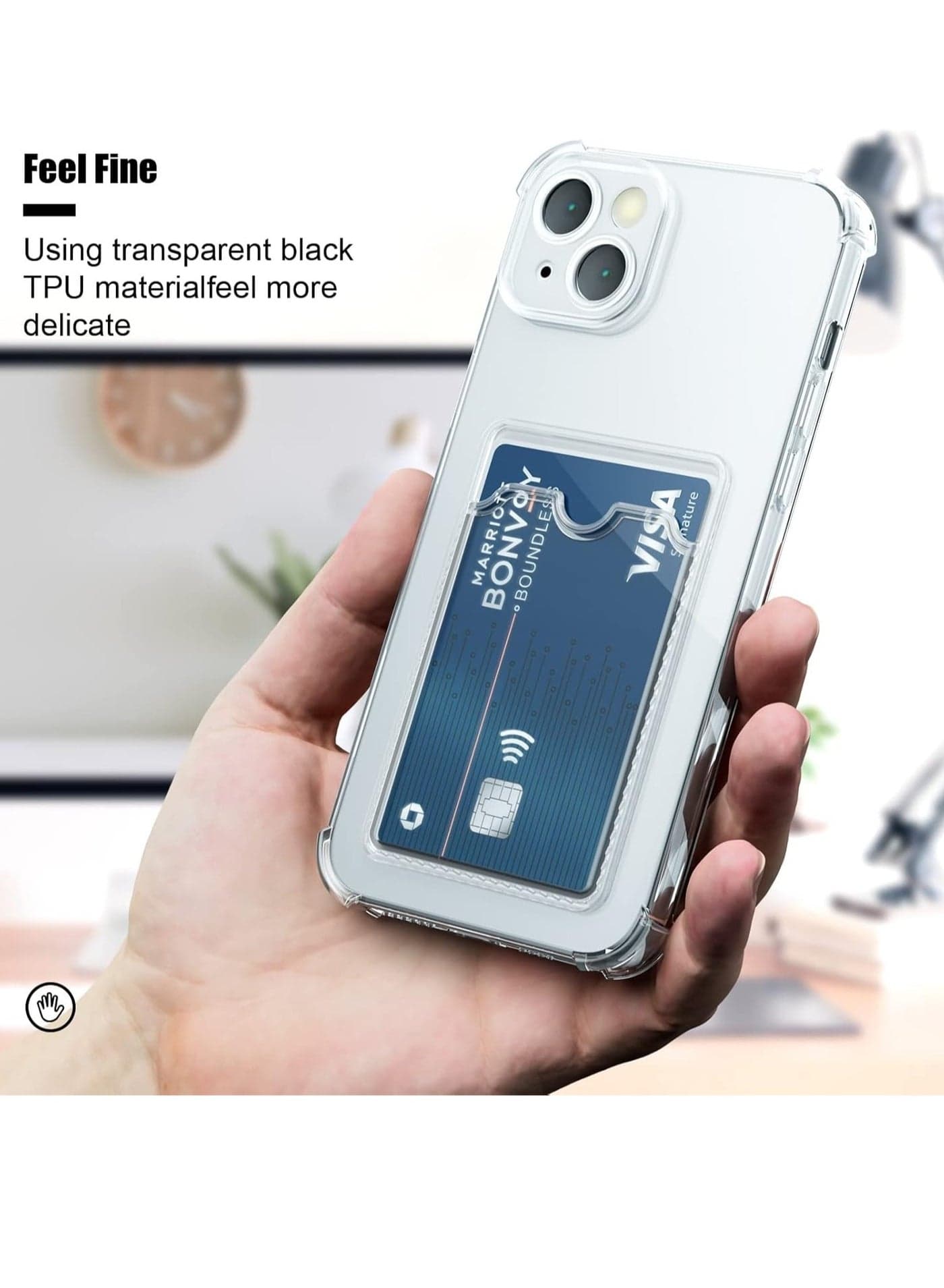 Wallet Phone Case Slim Fit Card Slot Transparent Case Protective Soft Shockproof Case with Card Holder For Samsung Galaxy A25 5G Cases & Covers (٤)