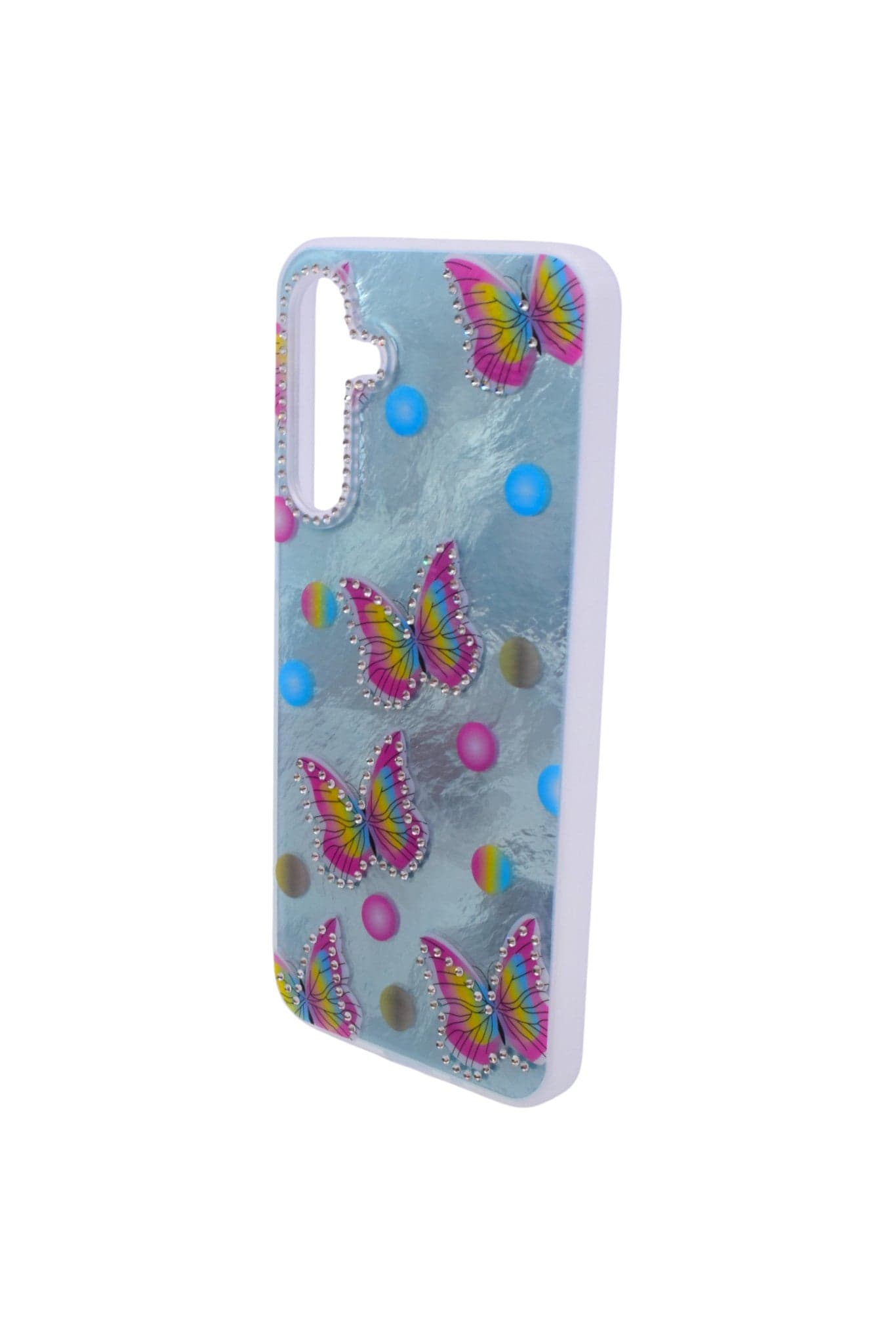 TPU Butterflies and Rhinestones Back Cover Case For Samsung Galaxy A16 - Multicolor CFS225 (٢)