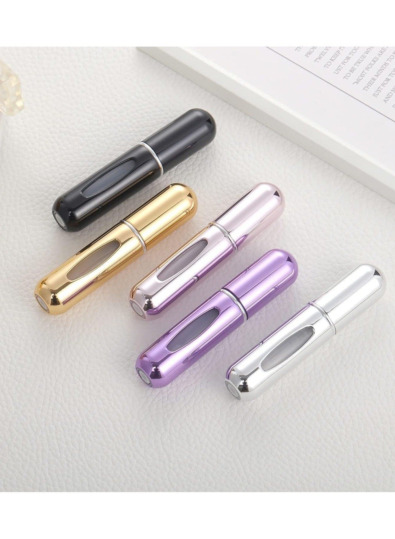 Portable Mini Refillable Perfume Atomizer Bottle Atomizer Travel Size Spray Bottles Accessories Portable Mini Travel Decant Sprayer Refiller Bottle_Multicolor (Pack of 2) (٦)