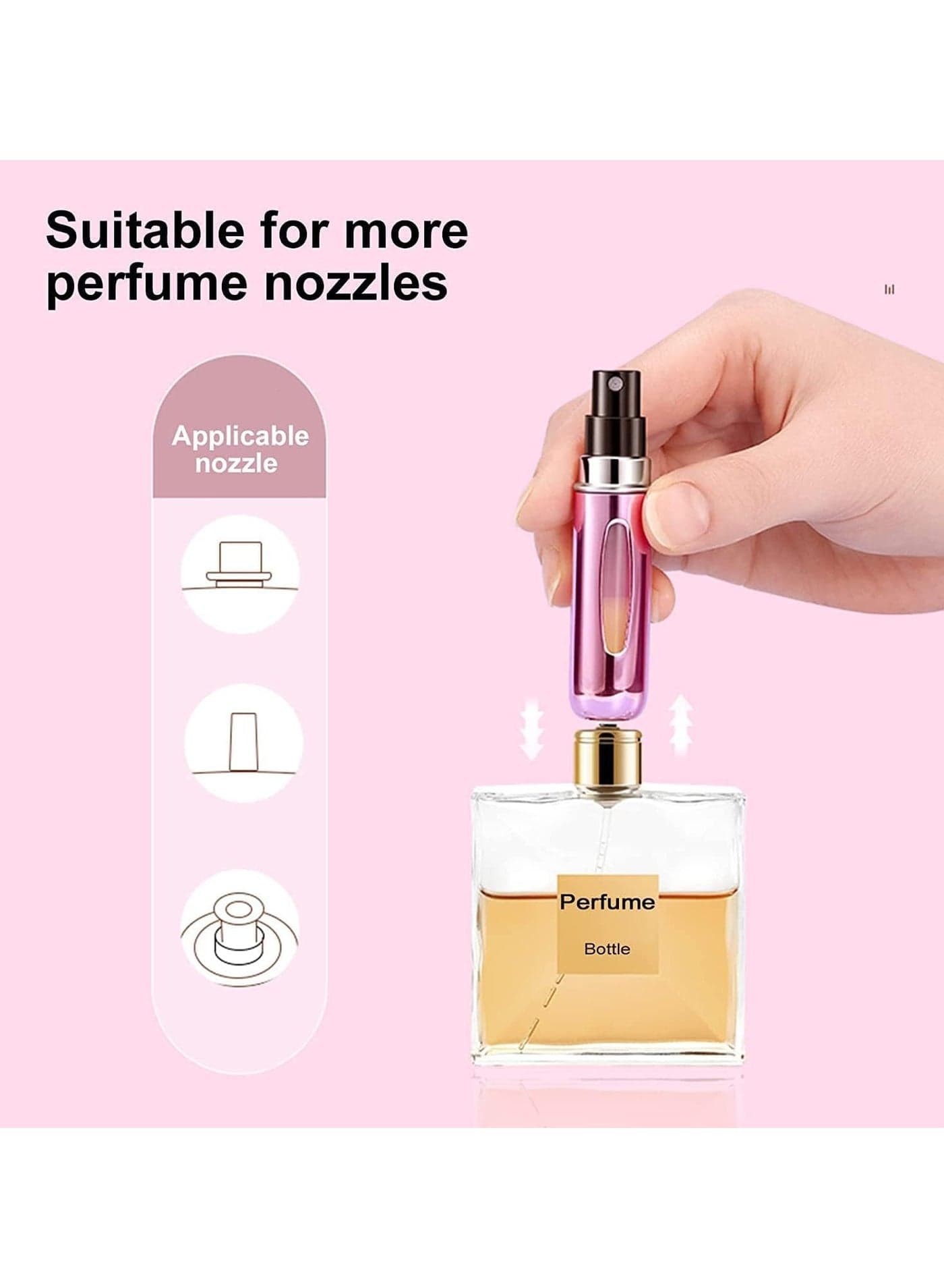 Portable Mini Refillable Perfume Atomizer Bottle Atomizer Travel Size Spray Bottles Accessories Portable Mini Travel Decant Sprayer Refiller Bottle_Multicolor (Pack of 2) (٨)