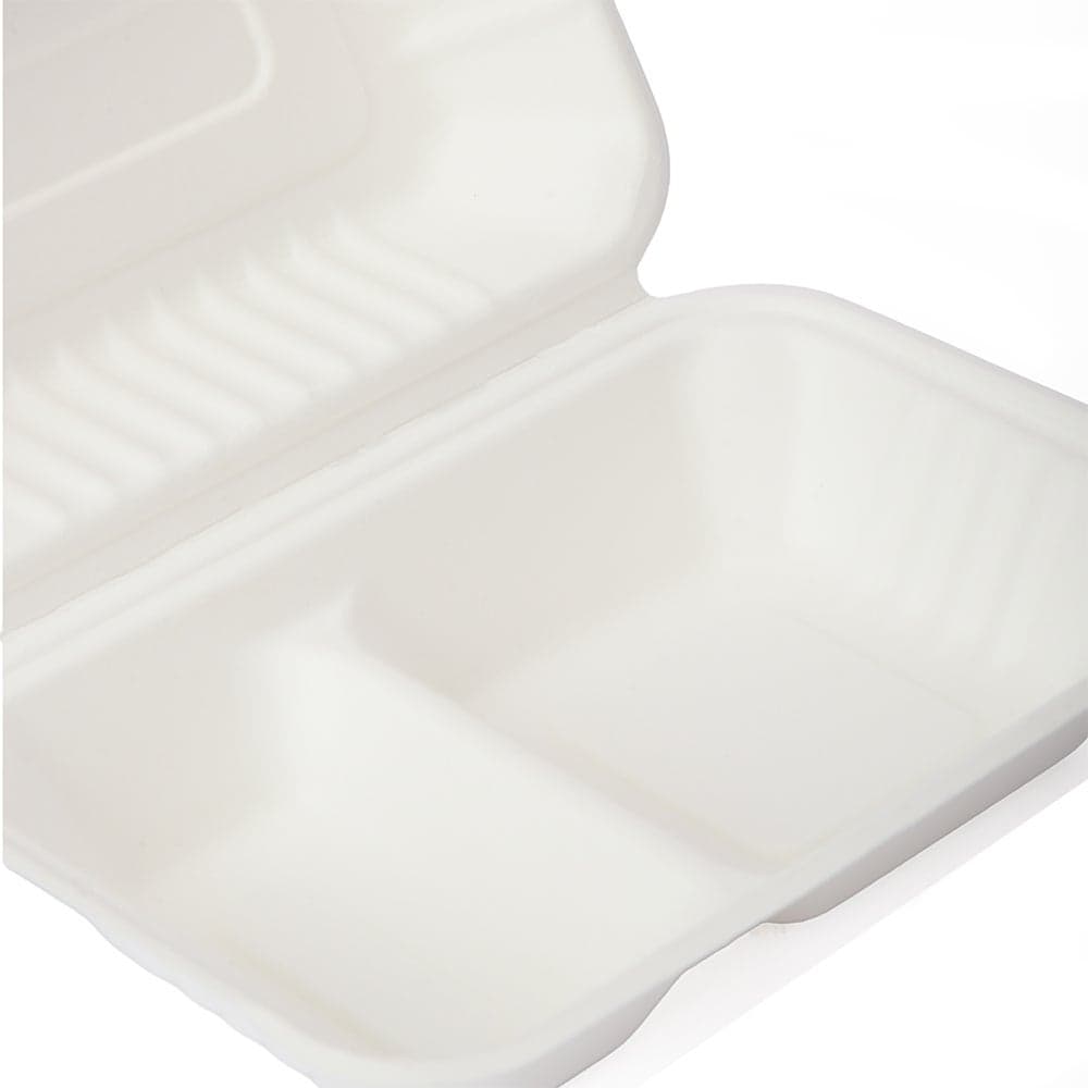 Eco-friendly Paper To-Go Box, Rectangle, Partitioned Disposable Food Containers (2)