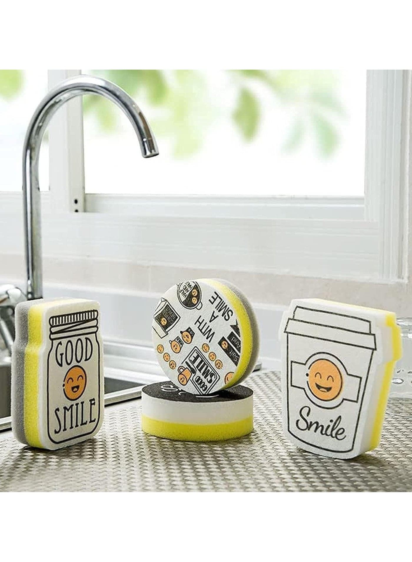 4 smiley faces cleaning sponge Household Cleaning Sponges (2)
