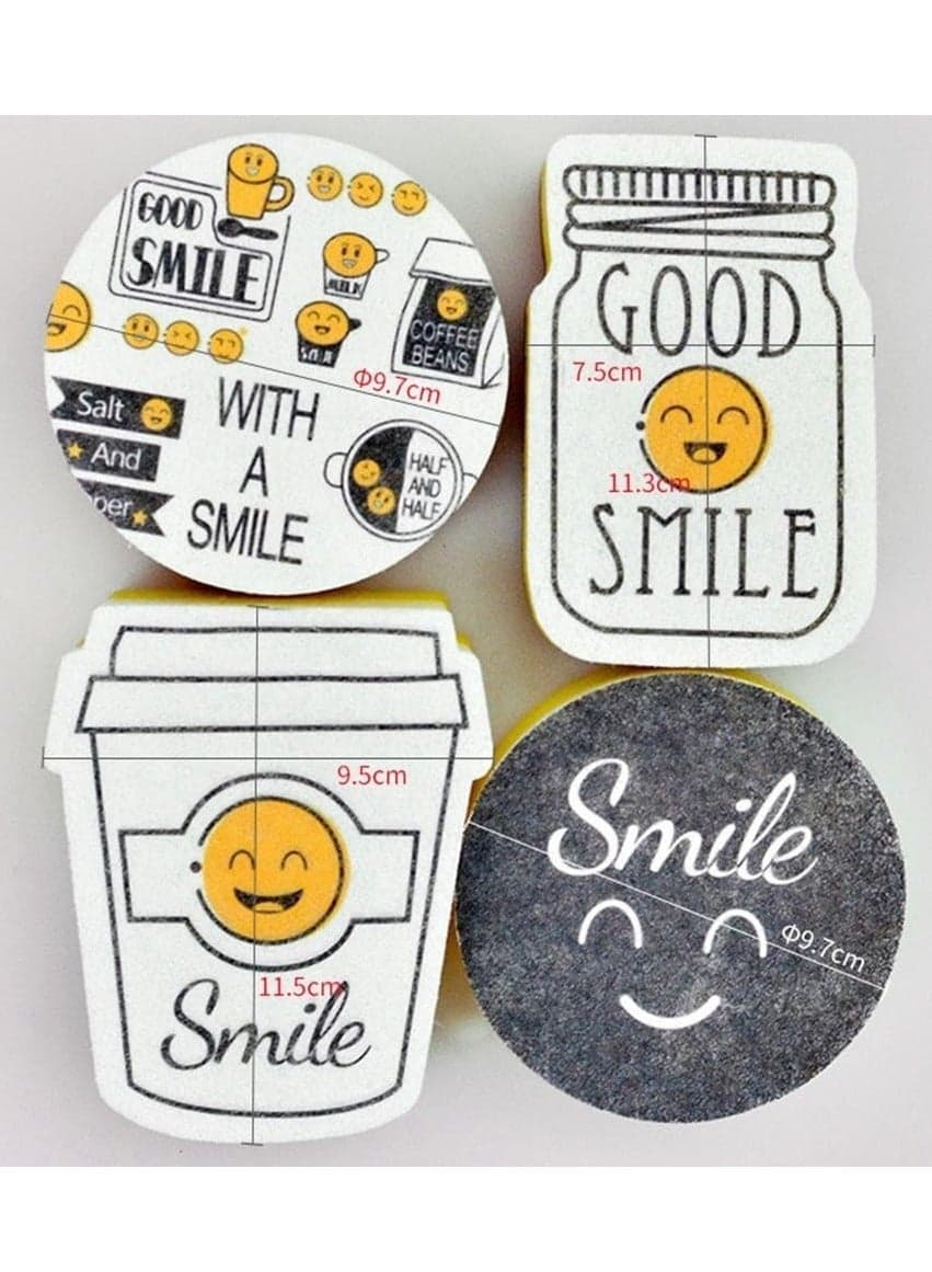 4 smiley faces cleaning sponge Household Cleaning Sponges (3)