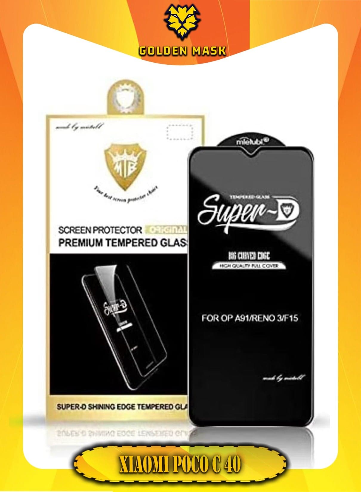 For Xiaomi Poco C 40 Super-D Glass Screen Protection-Black