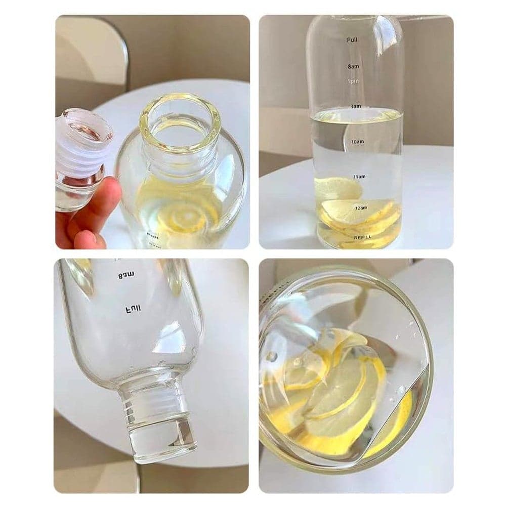 500ml Water Bottle with Reusable Time Tags Plastic Outdoor Sports Drink Bottl... (٣)