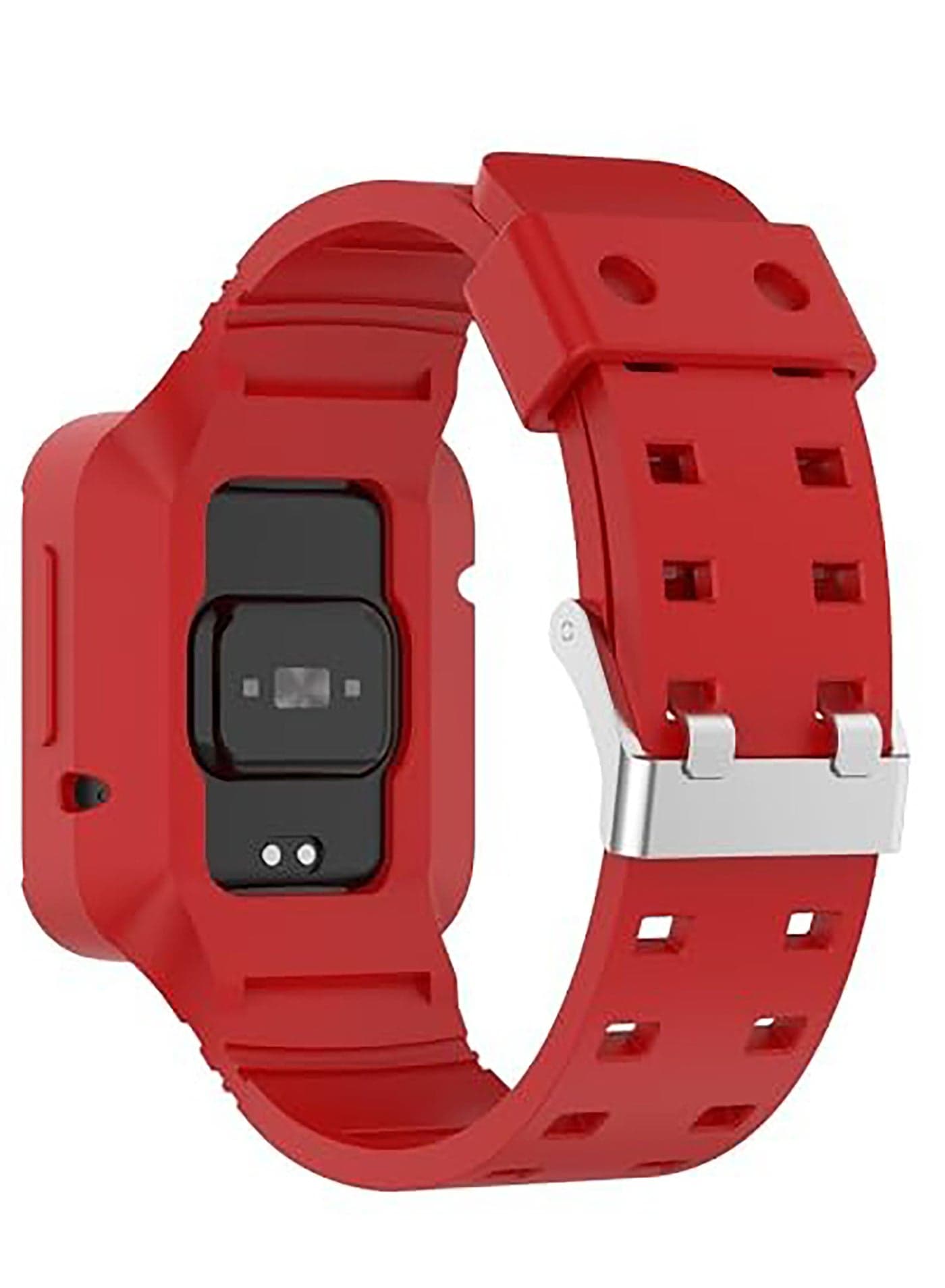 Replacement Wrist Band Compatible with Xiaomi Redmi Watch 2 Lite/Mi Watch Lite/Poco Watch/Redmi Watch 2/Horloge 2, Adjustable Soft Silicone Wrist Strap with Cover (red) Smartwatch Bands (٤)