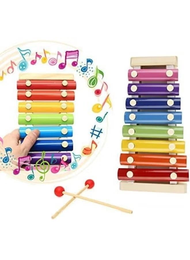 Classic 8 Note Wooden Xylophone - Creative Percussion Musical Instrument for Musical Sense Development - Perfect Beginner Instrument and Upscale Gift (Age 15+) Musical Instrument Toys (٥)
