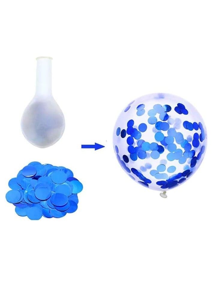 Confetti Balloons Blue White Latex Balloons Set Of 40, 12 Inch Helium Balloons Latex Confetti Balloons Balloon Ribbons For Wedding Birthday Party Decorations (Blue White) (4)