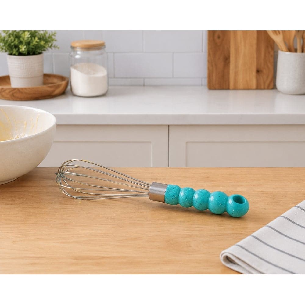 Stainless Steel Balloon Whisk with Ergonomic Handle - Cyan - 1565 (٣)