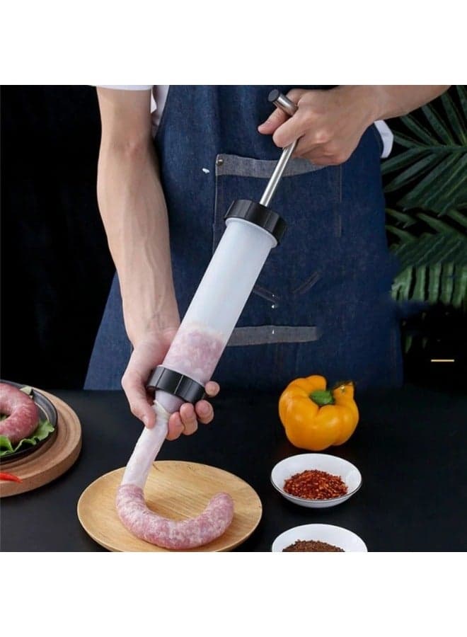 1pc manual sausage maker with 3 funnel nozzles Meat & Poultry Tools (٢)
