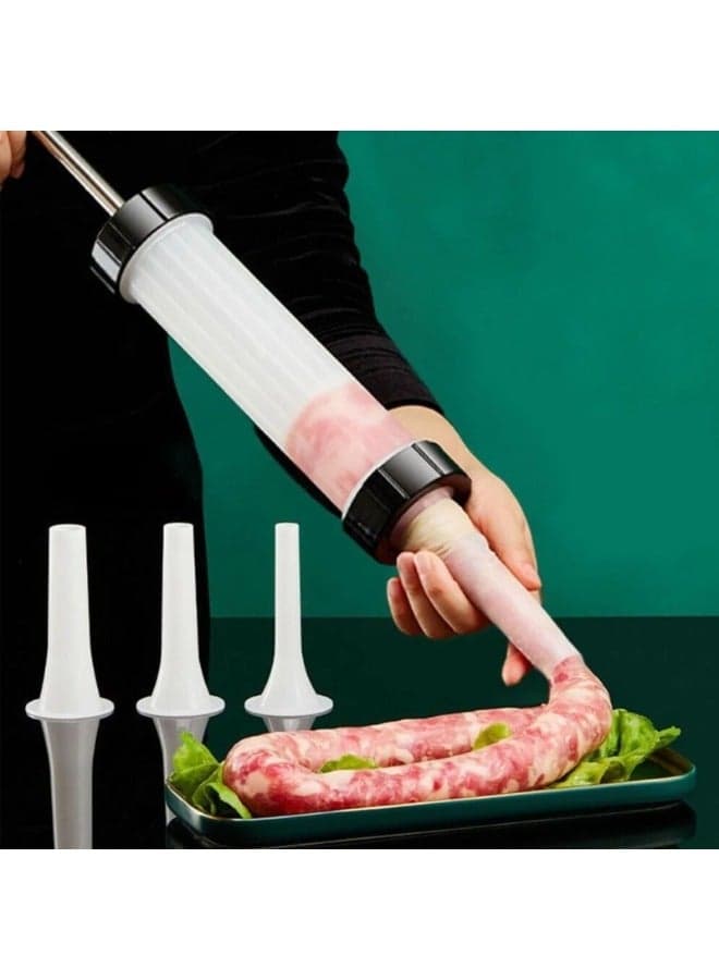 1pc manual sausage maker with 3 funnel nozzles Meat & Poultry Tools