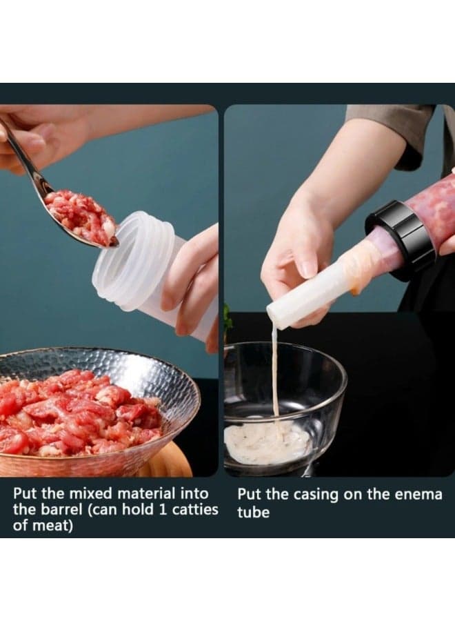 1pc manual sausage maker with 3 funnel nozzles Meat & Poultry Tools (٤)