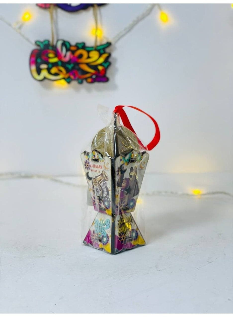Disney lantern set, 4 lanterns with Ramadan characters, colored wood that lights up, size: 5*13 cm Candle Lanterns (٣)