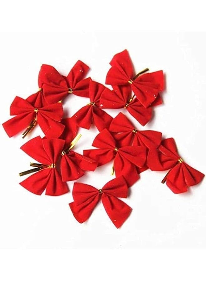 12 pcs. Red Decorative Bow – Elegant Gift Wrap & Home Decoration – Multiple Pack Options Home Decor Ornaments