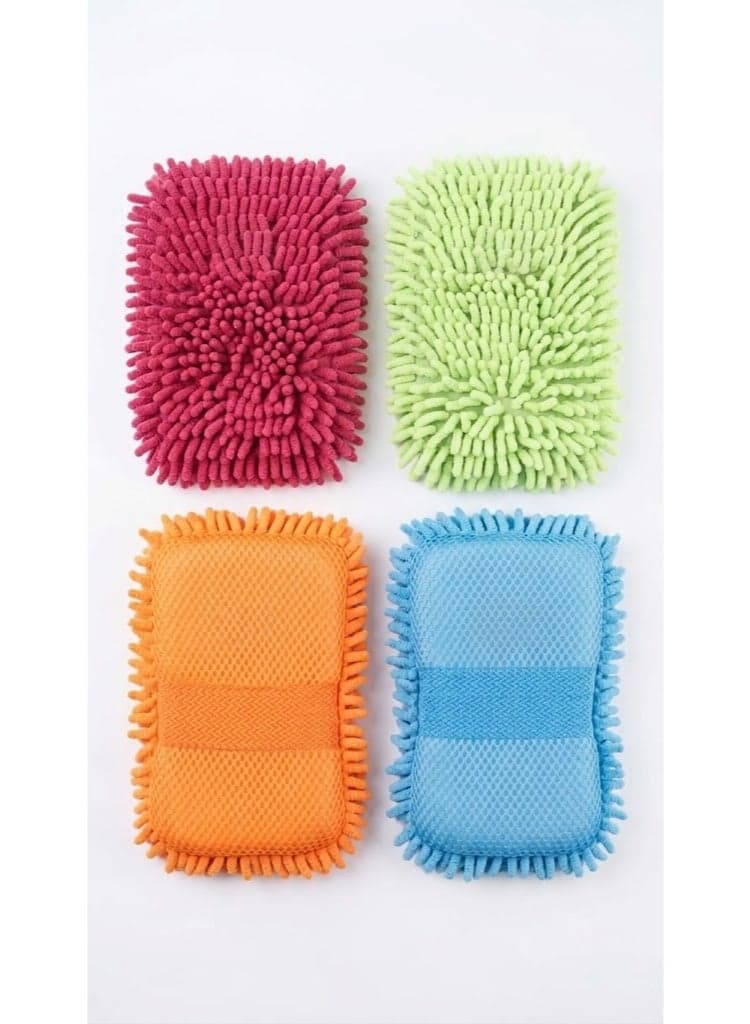 Double-sided microfiber cleaning and polishing sponge for cars and home (٢)