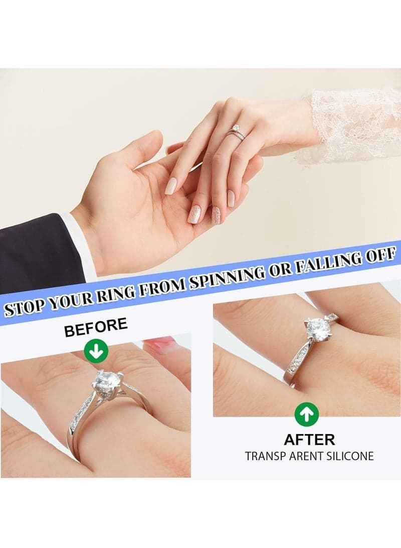 4 Pieces Ring Size Adjuster For Loose Spiral Silicone Fastener Set Women's Rings (4)
