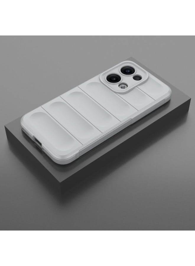 Premium Protection Back Silicone Case Compatible with Oppo Reno 13 5G Magic Shield Shockproof Case with Camera Protection (Grey) Cases & Covers (٣)