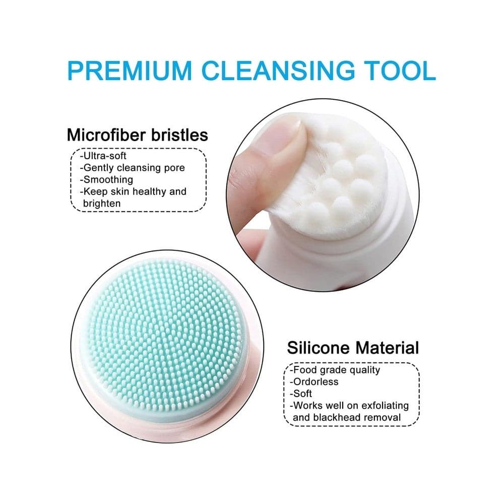 Facial Cleansing Brush – Double-Sided Blackhead & Exfoliating Tool for Smooth, Clean Skin-Multicolour (٦)