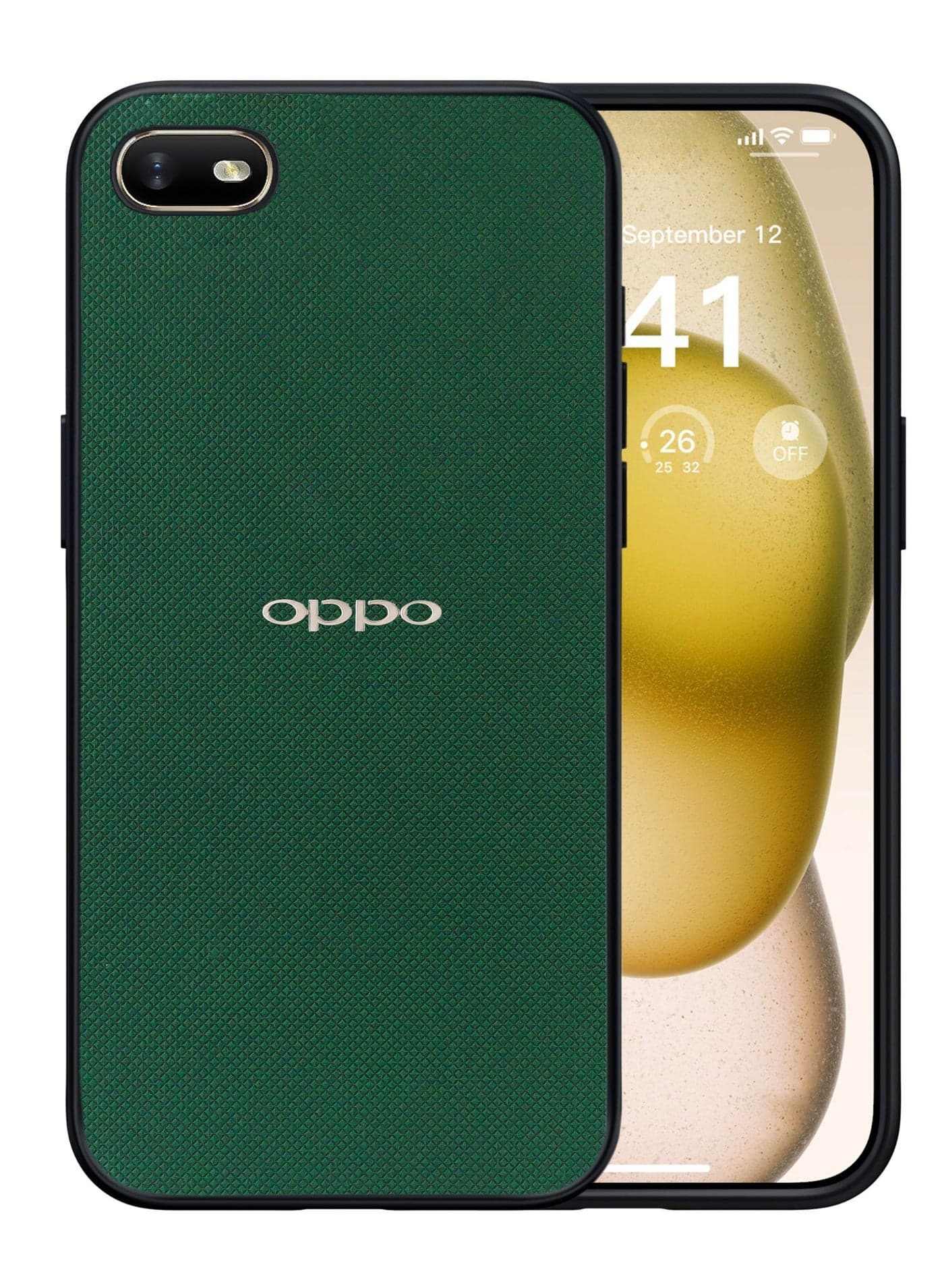 Compatible with Oppo A1k Case Dual Layer Heavy Duty Cell Phone Protective Cover Shockproof Rugged with Non-Slip Textured - Green