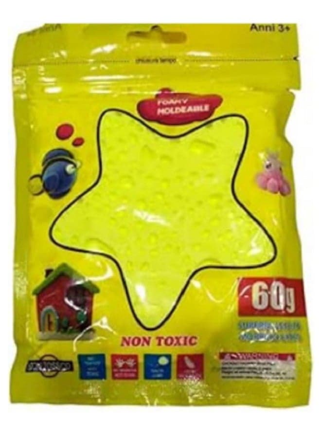 Moldable Foamy Bags 60g Mixed Color Didactic Slime (Yellow) Clay & Dough