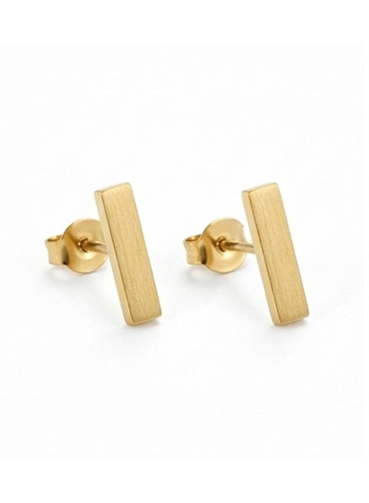 حلق أستانليس ستيل بتصميم كلاسيكي مستطيل - أقراط من الفولاذ المقاوم للصدأ Women's Earrings Stud
