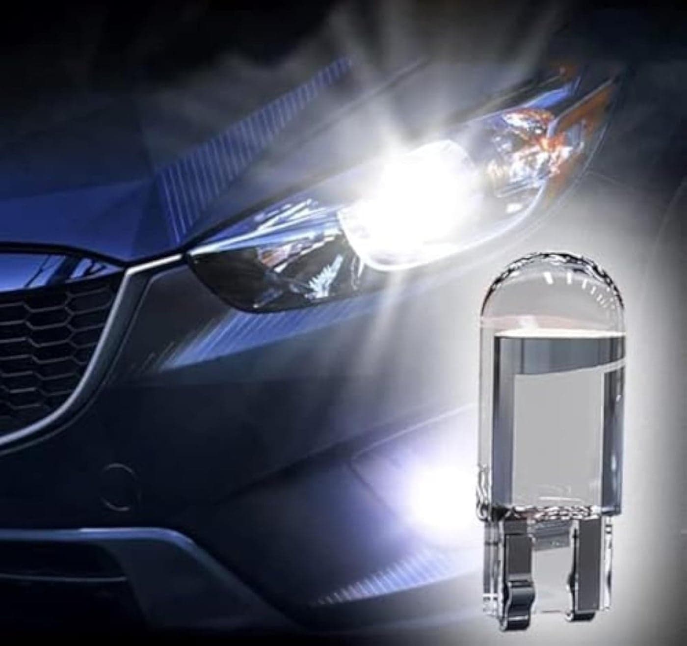 Super Bright 5 Pieces W5W LED Car Bulb 6000K, Interior And Exterior Use, License Plate Lamp (Blue) Vehicle Headlights