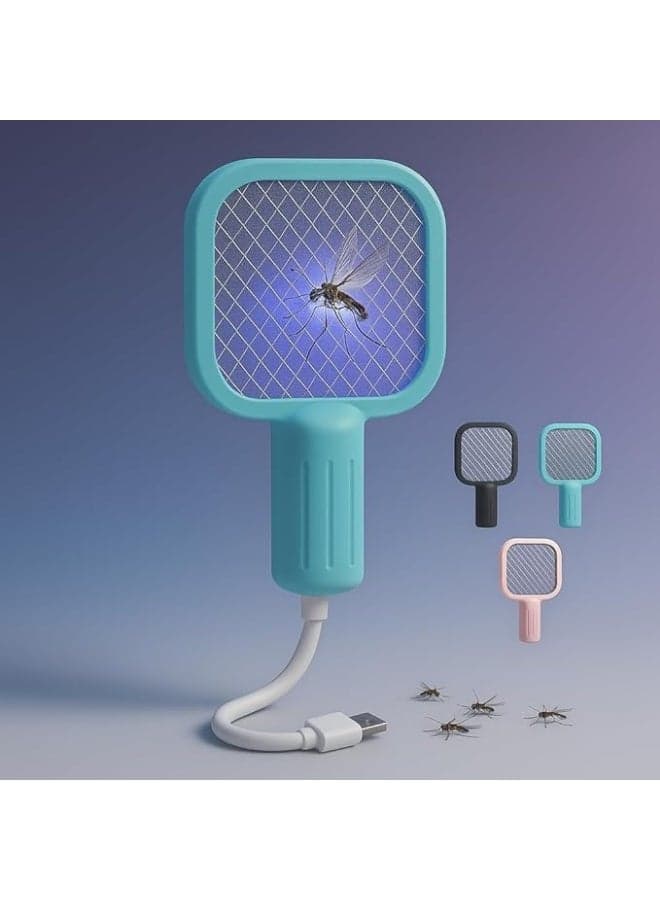 Electric Mosquito Swatter Racket – USB Rechargeable Fly Zapper with High-Voltage Mesh – Handheld Insect Killer for Mosquitoes, Flies, Bugs – Safe & Lightweight (Assorted Colors) (٨)