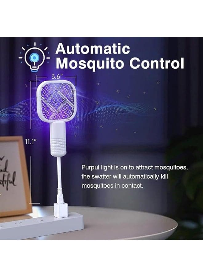 Electric Mosquito Swatter Racket – USB Rechargeable Fly Zapper with High-Voltage Mesh – Handheld Insect Killer for Mosquitoes, Flies, Bugs – Safe & Lightweight (Assorted Colors) (٤)