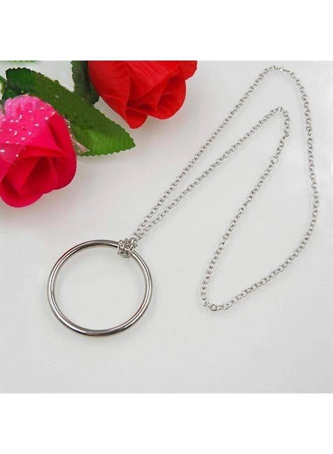 Steel Magic Ring And Chain Cool Magic Trick Props Metal Knot Ring On Chain Game Show. Props Toys Magic Tricks Prank Party Kids Adults. (1) Magic Kits & Accessories (٣)