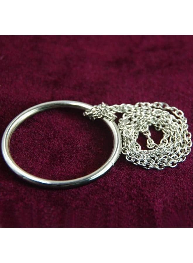 Steel Magic Ring And Chain Cool Magic Trick Props Metal Knot Ring On Chain Game Show. Props Toys Magic Tricks Prank Party Kids Adults. (1) Magic Kits & Accessories