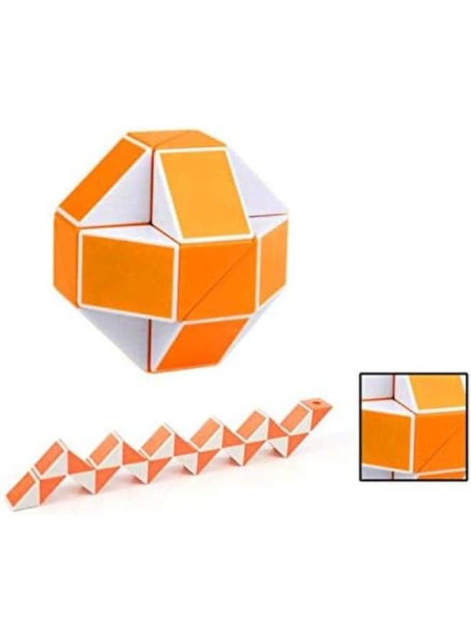 Magic Snake Cube Toy for Kids (Orange) Brain Teasers (3)