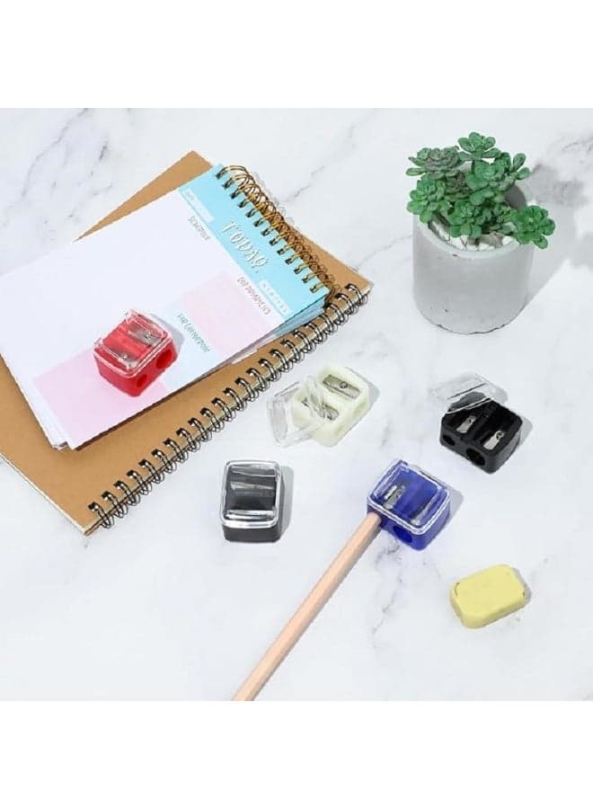Pencil Sharpener and Crayon with Protective Cover, Multi-Color, Practical and Compact, Ideal for School, Office and Drawing - (2Piece) (3)