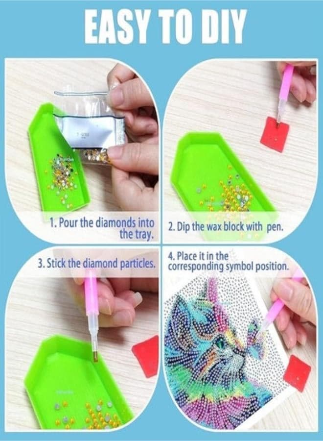 Diamond Painting Kit for Kids Develop Focus Skills and Patience, Improve Visual Coordination With a Frame (Mermaid) Drawing & Painting Supplies (٢)
