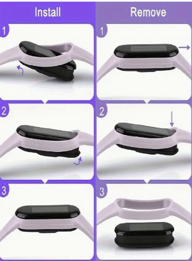 ساعة رقمية تاتش للأولاد والبنات والشباب بسوار مطاطي بتصميم ممتع وجذاب (مانجو) أخضر داكن Women's Wrist Watches (٣)