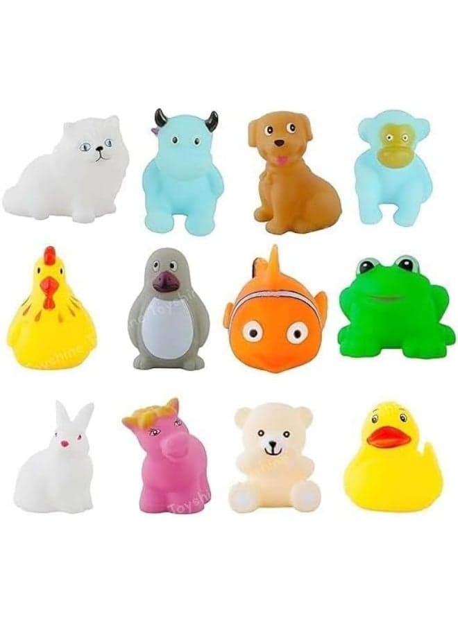 Colorful Squeeze Bath Toys for Babies & Toddlers – 12-Pack Floating Water Toys with Random Shapes – Soft, Safe, Non-Toxic Rubber Toys for Fun, Learning & Bath Time Play (12 Mix Animals) (5)