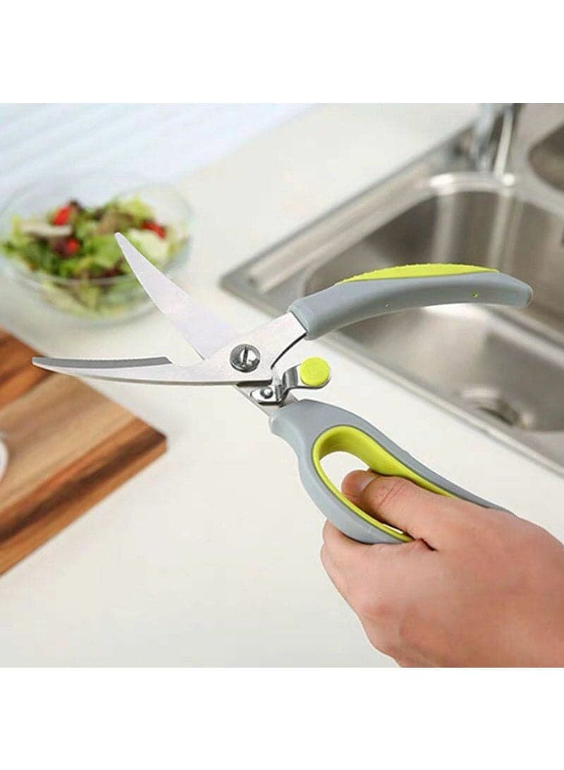 Professional Stainless Steel Kitchen Shears for Vegetable Cutting – Features a Safety Lock and Ergonomic Handle; An Ultra-Fast Tool for Chopping Vegetables, Herbs, and Poultry. (5)