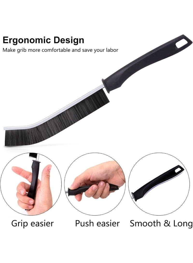 Thin Gap Cleaning Brushes for Corners & Crevices, Narrow Dust Remover Brushes for Window Tracks, Stoves, Sink Edges and Hard-to-Reach Areas, Ergonomic Handle, 4 Pieces (١٠)