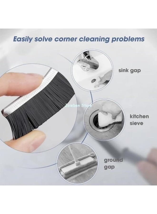 Thin Gap Cleaning Brushes for Corners & Crevices, Narrow Dust Remover Brushes for Window Tracks, Stoves, Sink Edges and Hard-to-Reach Areas, Ergonomic Handle, 4 Pieces (١١)