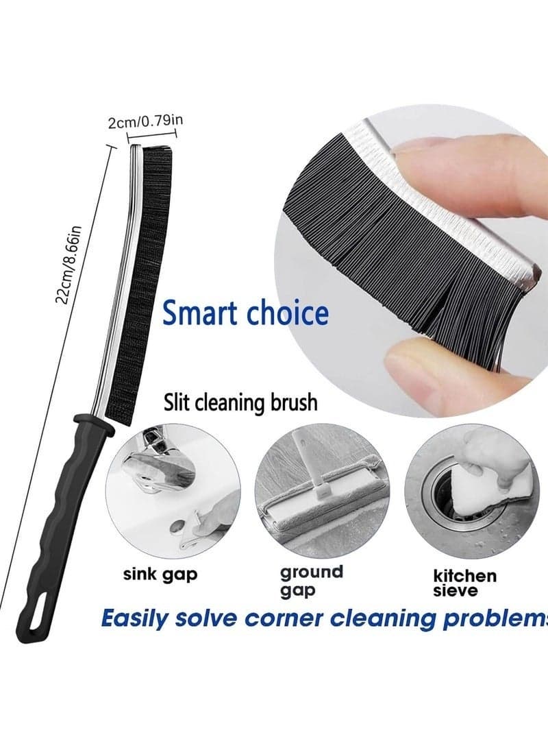 Thin Gap Cleaning Brushes for Corners & Crevices, Narrow Dust Remover Brushes for Window Tracks, Stoves, Sink Edges and Hard-to-Reach Areas, Ergonomic Handle, 4 Pieces (٣)