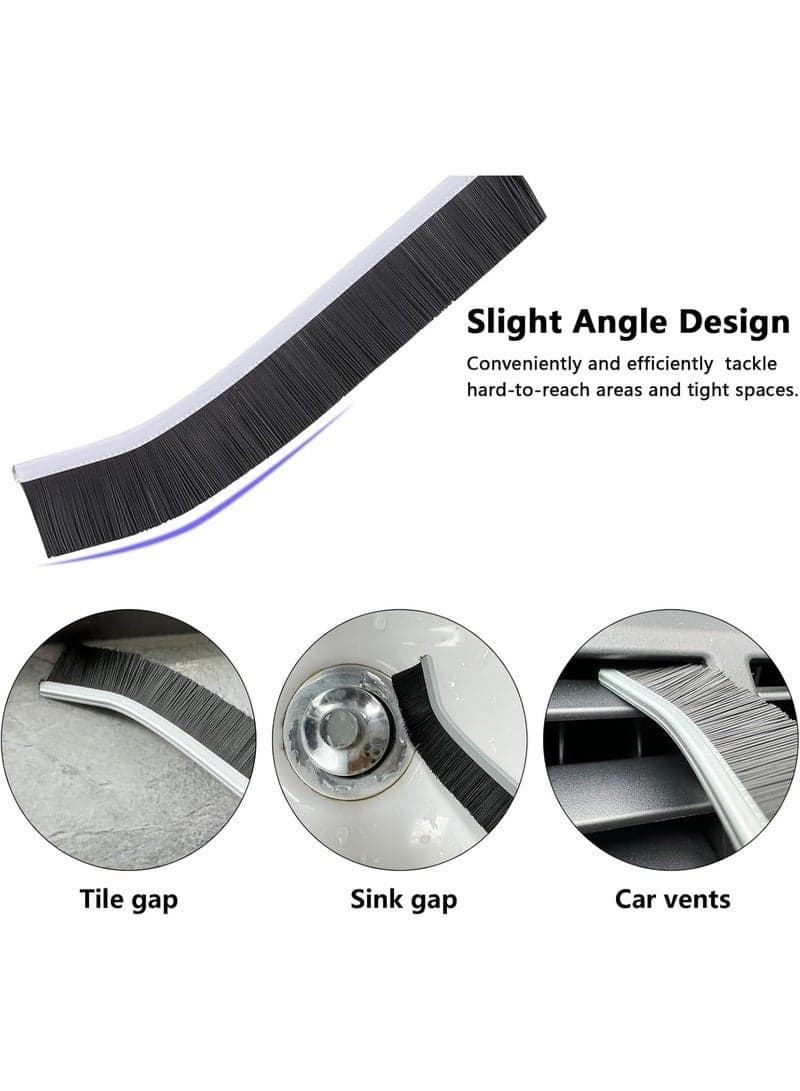 Thin Gap Cleaning Brushes for Corners & Crevices, Narrow Dust Remover Brushes for Window Tracks, Stoves, Sink Edges and Hard-to-Reach Areas, Ergonomic Handle, 4 Pieces (١٢)