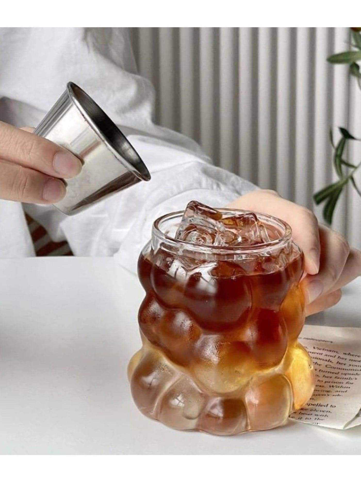 Bubble glass cup, simple juice cup, coffee cup, milk cup, breakfast cup, dessert cup, summer cold drink cup (3)