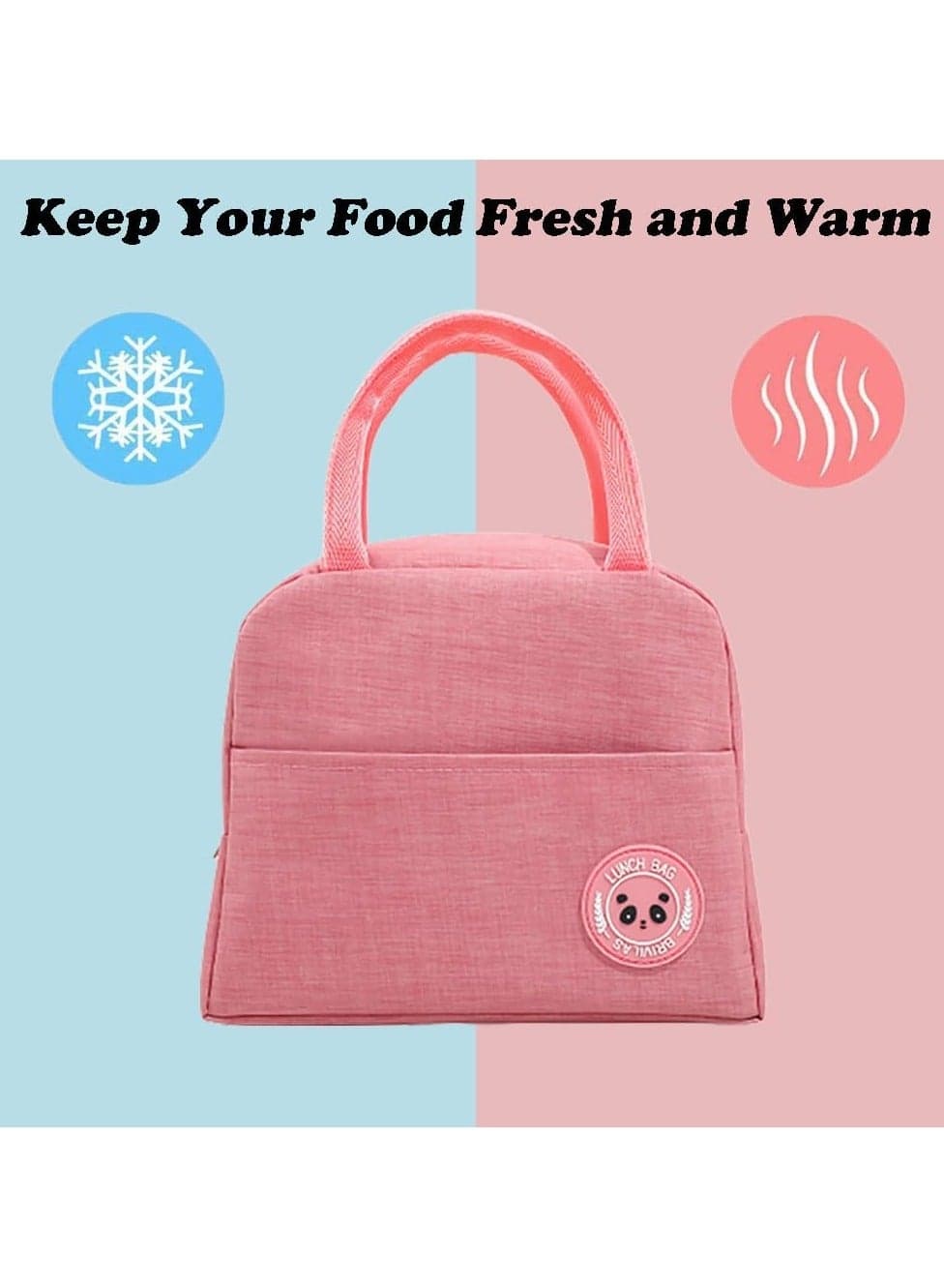 Insulated Lunch Bag, Small Cooler Bag, Waterproof and Leakproof, Lunch Organizer for Work, School, Picnics (Pink) (3)