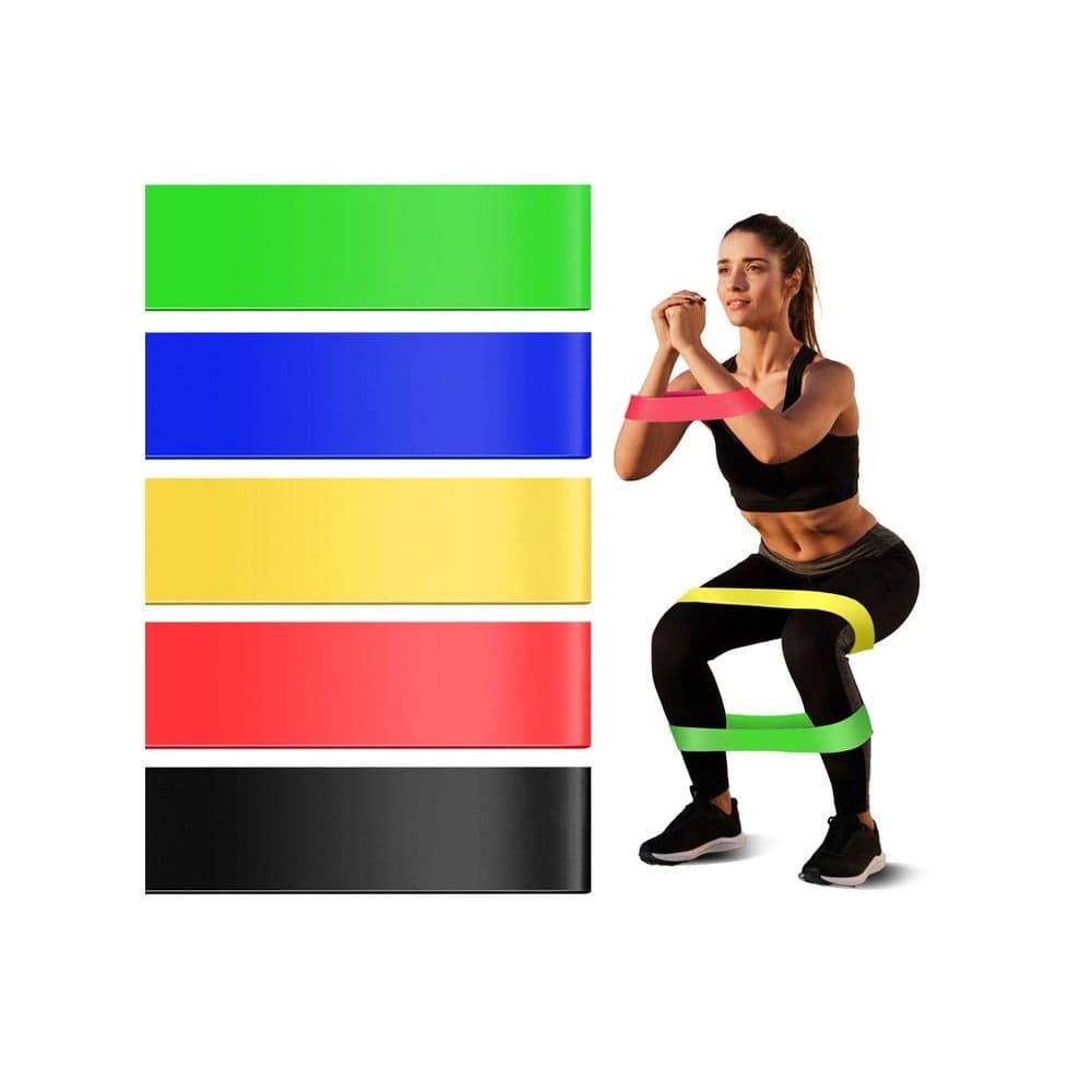 5 Pieces/Set Latex Gym Strength Training Rubber Loop Bands Fitness Crossfit Equipment Yoga Exercise Pull Rope Elastic Bands For Fitness, In 6 Levels, In 5 Color Resistance Bands