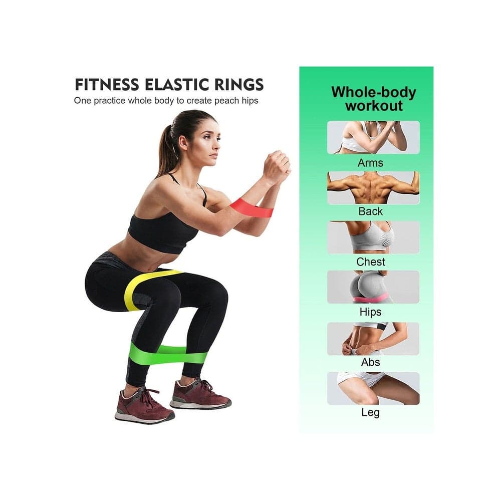 5 Pieces/Set Latex Gym Strength Training Rubber Loop Bands Fitness Crossfit Equipment Yoga Exercise Pull Rope Elastic Bands For Fitness, In 6 Levels, In 5 Color Resistance Bands (٣)