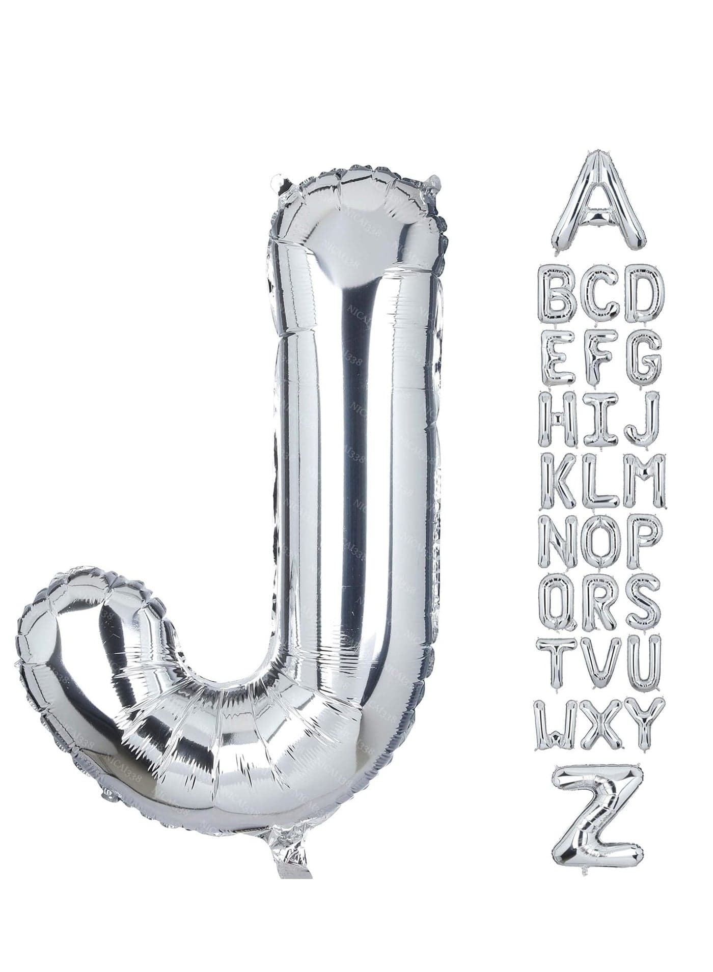Balloon Foil Balloon - Mcolour - Letter J- Medium Size - Silver