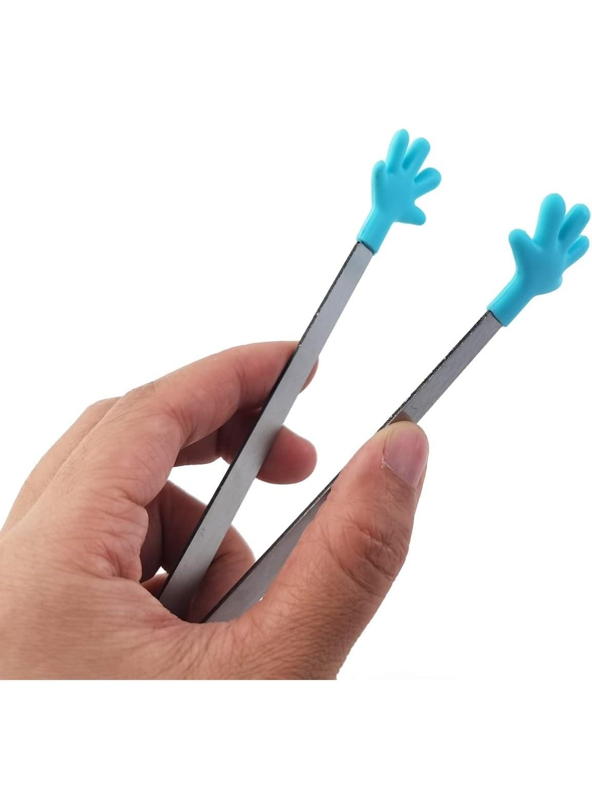 2Pcs Colorful Mini Food Tongs 13 cm – Stainless Steel Appetizer Tongs with Silicone Grip Tips for Sugar, Ice, Candy, and Fruit Serving-random color (8)