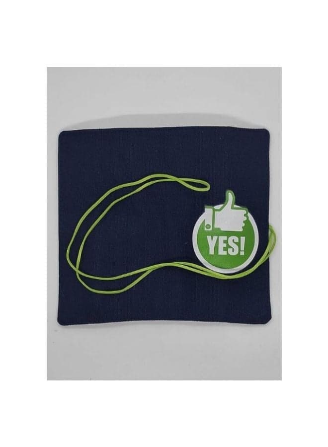 Foldable pencil case, roll pen holder, pen bag with high-quality durable fabric and strong drawstring, printed, with 3 places for pens and another large pocket (yes shape, navy blue and green) (2)