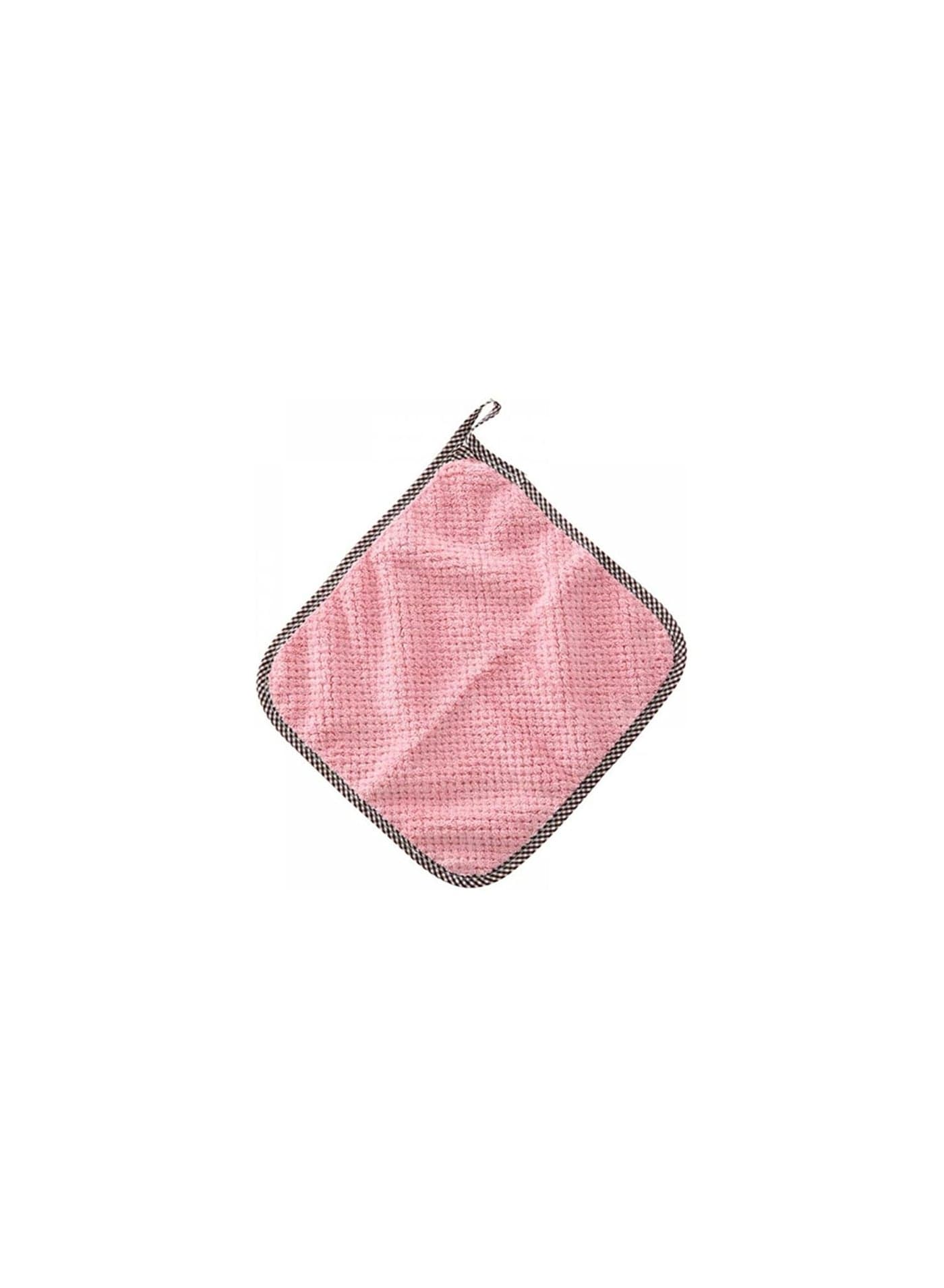 Super Absorbent Microfiber Reusable Cleaning Cloth Towel, Kitchen daily dish towel dish cloth kitchen rag non stick oil thickened table cleaning cloth Pink 3 Kitchen Accessories